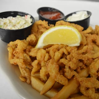 Clam Strip Plate w/ French Fries & Cole Slaw